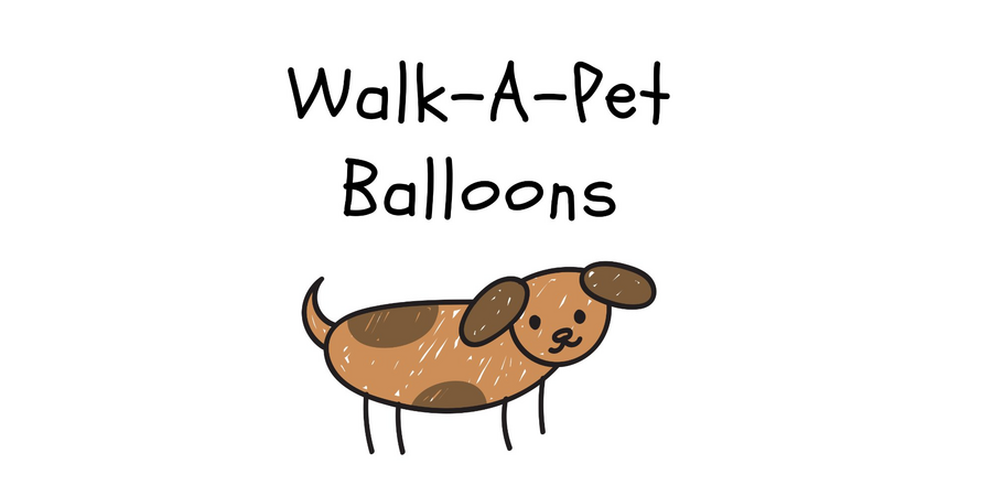 Walk-A-Pet Balloons — cute cartoon walking balloon dog